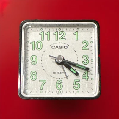 Casio TQ140-1B Travel Desk Quartz Alarm Clock Neobrite Resin Case w Battery - Image 1 of 2