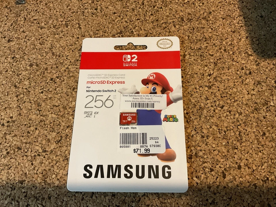 Nintendo Switch 2 Micro SD Express Card 256GB MARIO Edition Samsung New Sealed  - Image 1 of 1