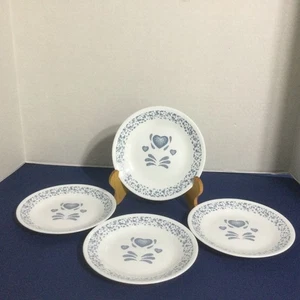CORELLE BLUE HEARTS  BREAD PLATES  DISCONTINUED PATTERN  SET OF 4    6 3/4” (#2) - Picture 1 of 4