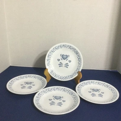 CORELLE BLUE HEARTS  BREAD PLATES  DISCONTINUED PATTERN  SET OF 4    6 3/4” (#2) - Image 1 of 4