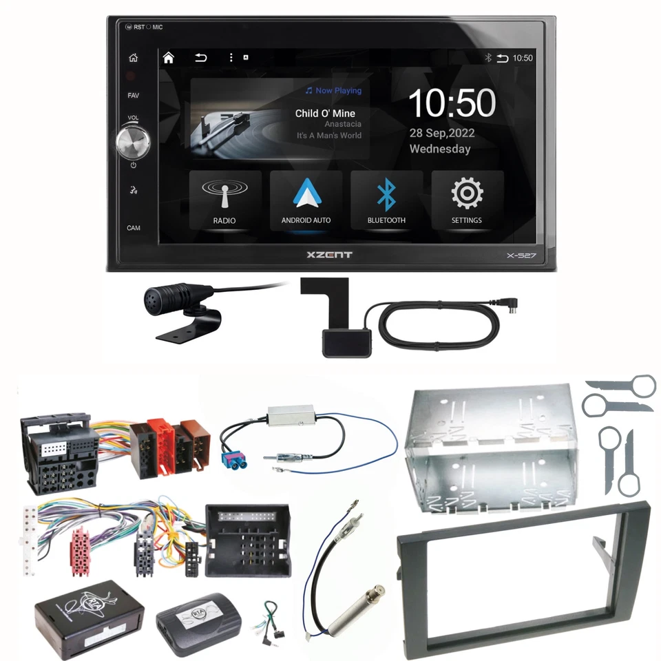 Xzent X-527 Android Auto CarPlay DAB Einbauset für Audi A4 B6 B7 Seat Exeo - Bild 1 von 1