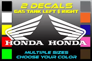 HONDA MOTORCYCLE GAS TANK LEFT & RIGHT STICKERS 2 DECALS - Bild 1 von 4