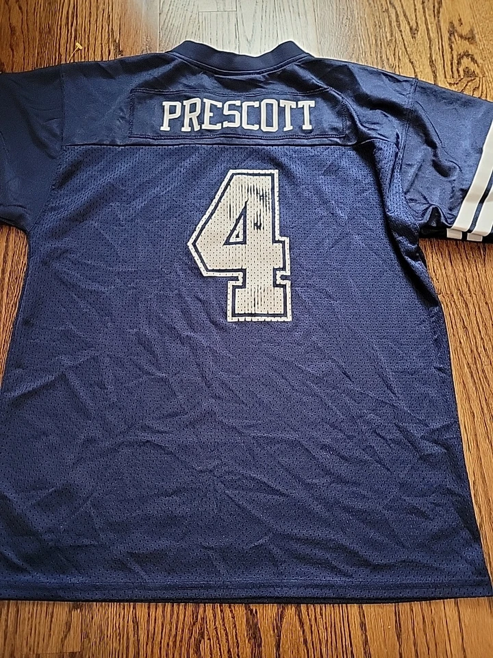 Camiseta deportiva azul de fútbol americano de la NFL Dak Prescott Dallas Cowboys juvenil talla XL Foto 1 de 4