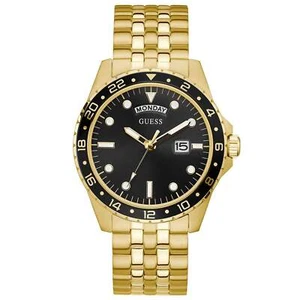 Guess Watch GW0220G4 Men's Gold 43mm Stainless Steel Date Black Dial - Picture 1 of 3