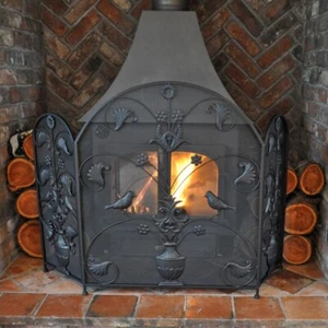 Black Fire Screen Fire Guard Durable Fireplace Protection Screen Mesh Fire Guard - Picture 1 of 2