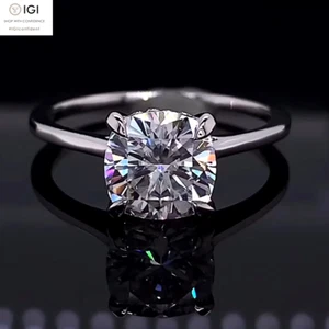 2.25Ct IGI E VVS2 Cushion Cut Lab Grown Diamond Engagement Ring 14K White Gold - Picture 1 of 20