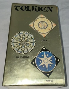 The Lord of the Rings JRR Tolkien Gold Foil 4 Book Box Set Ballantine Paperback - Picture 1 of 8