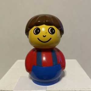 Lego Duplo Primo Boy Red Shirt Blue Overalls Figure 31017 Round Replacement Part - Picture 1 of 9
