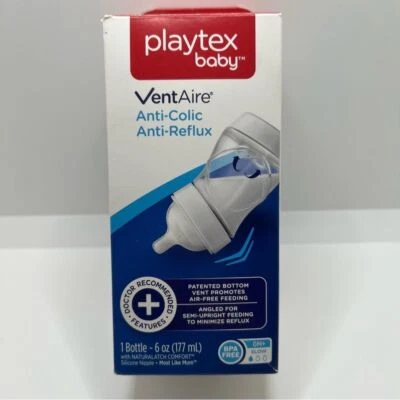 Playtex Baby VentAire против колик угловая широкая бутылочка - 6 унций 0 М + медленный поток новый - Изображение 1 из 4