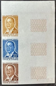 IVORY COAST 373 Lovely Mint NEVER Hinged PROGRESSIVE COLOR Strip - Picture 1 of 1