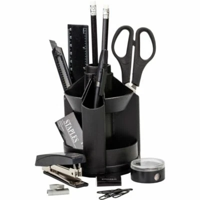 Desk Organiser Set MINI Stationery Pen Pencil Holder Desk Tidy for Office-Black - Image 1 of 4