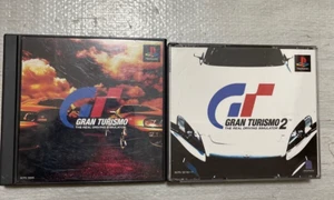 Lot 2 Gran Turismo 1 + 2 Set PS1 Sony PlayStation Japan Version Tested GT PS - Picture 1 of 5