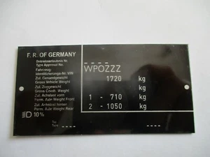 Typenschild Schild für Porsche passend , S74  - Picture 1 of 1