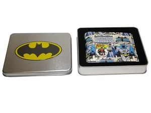 Cartera de hombre Batman aspecto de cuero clásico en caja de regalo lata plateada - Imagen 1 de 1