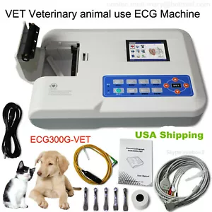 veterinary use Pets animal 3 Channel 12 leads ECG EKG Machine ECG300G VET USA - Picture 1 of 11