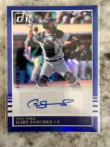 Gary Sanchez 2019 Donruss  #7, '85 Retro Signatures Blue 76/99