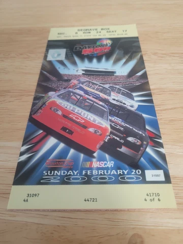 2000 Nascar Daytona Inter. Speedway Daytona 500 Ticket Stub Dale Jarrett Winner Cover