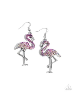 Pendientes Paparazzi Flamenco Rosa Florido Nuevos con Etiquetas - Imagen 1 de 2