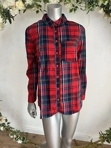 JOULES Women's Check Shirt Lorena Red Blouse Size 6 10 12 & 14 Relaxed Fit NEW - Picture 1 of 24