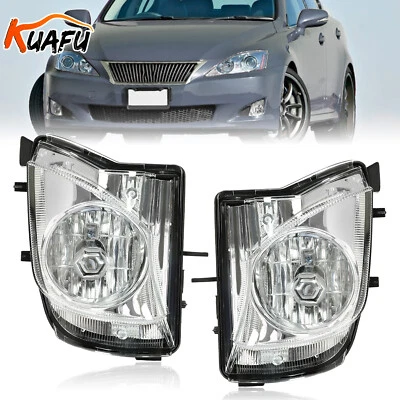 KUAFU For Lexus IS250 IS350 2006 2007 2008-2010 Pair Clear Fog Lights w/Bulbs - Image 1 of 4