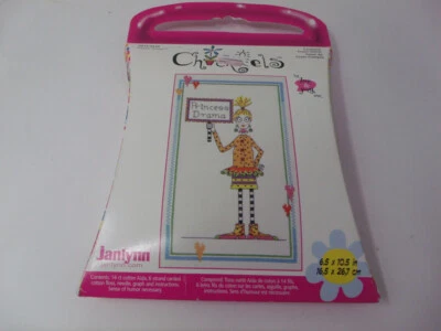Janlynn Chicklets PRINCESS DRAMA Counted Cross Stitch Kit 6.5 x 10.5" - Image 1 of 3