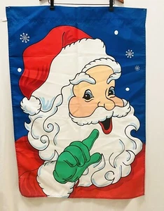 "Bandera de Papá Noel alegre vintage de Navidad 29"" X 41"" grande 1998" - Imagen 1 de 4