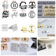 Personalized Custom Engraved Square Cufflinks, Groomsmen Gifts, Gifts For Him