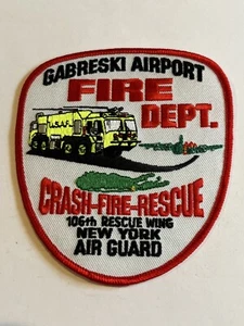 RARE VINTAGE”GABRESKI AIRPORT”FIRE DEPT.CRASH-FIRE-RESCUE UNIFORM PATCH NEWYORK - Picture 1 of 2