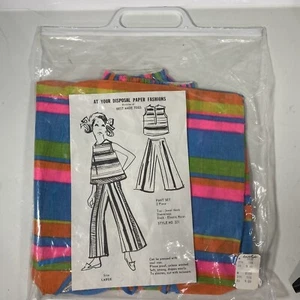 Best Made Togs by At Your Disposal Vtg. YOUTH L Paper Capri  & Shirt  NEW  70’s - Picture 1 of 5