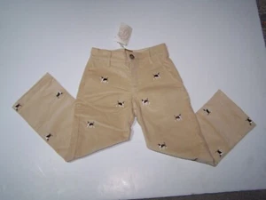 NWT Beaufort Bonnet Boutique Boys Pants Size 6 Critter Prep Tan Corduroy Hounds - Picture 1 of 2