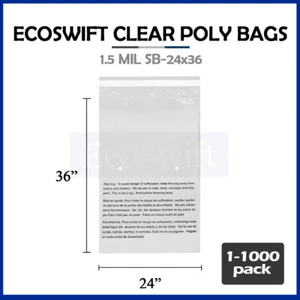 1-1000 24x36 EcoSwift GROßE JUMBO Selbstversiegelnde Erstickungswarnung Klar Polybeutel - Bild 1 von 54