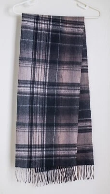 Alan River Hombre 100% Cachemira Cuadros Marrón Bufanda Foto 1 de 4