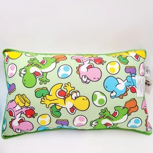NEW Universal EPIC Universe Nintendo Multicolor Yoshi Throw Green Pillow 20"x12" - Picture 1 of 3