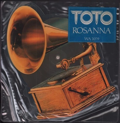 Toto Rosanna 7" vinyl UK Cbs 1983 limited edition shape pic disc has info - Image 1 of 2