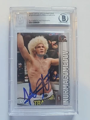 Khabib Nurmagomedov 2015 Topps UFC Champions Auto Signed Slabbed Beckett BAS 1 - Image 1 of 2