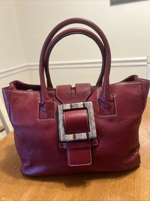 Bolso de Mano ADRIENNE VITTADINI Cuero Rojo ¡Excelente Estado! Foto 1 de 4