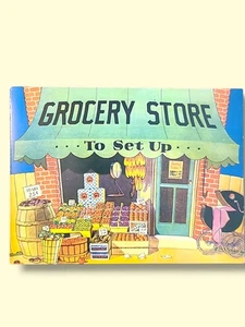 Lebensmittelgeschäft zum Aufstellen Papierpuppe Spielset 50er Jahre ungeschnitten Saalfeld Laden Display - Bild 1 von 2