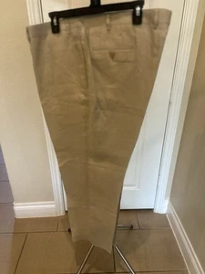 Pantalone Uomo Lauren Ralph Lauren 100% Lino 42X30 Marrone Cachi - Foto 1 di 3