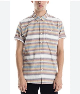 Ezekiel Shirt Mens Large Button down Short Sleeve Striped Skate Surf Size Large - Image 1 of 4