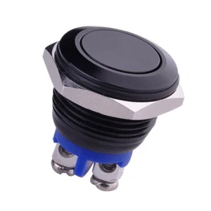 Momentary Push Button Metal Shell Suitable for 16mm Mounting Hole (Black) - Picture 1 of 4