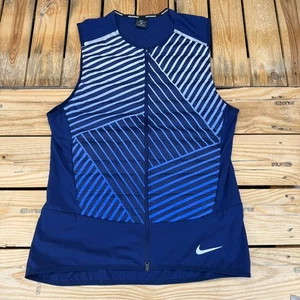 Nike AeroLoft Flash Running Vest Blue Reflective Goose Down Men’s Size Large - Picture 1 of 10