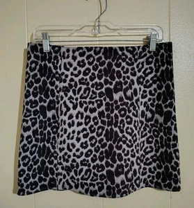 She + Sky Minirock Damen Meduim Leopardenmuster schwarz/grau Samt Reißverschluss hinten - Bild 1 von 2