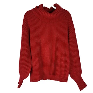 Suéter Pullover Nine West Tejido Manga Larga Rojo Cuello Alto Talla XL - Imagen 1 de 5