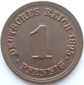 Coin German Empire Empire 1 Pfennig 1895 E in Uncirculated - Picture 1 of 2