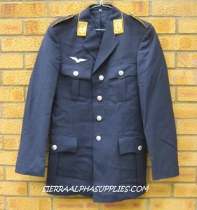 German Army Surplus Luftwaffe Air Force Tunic Navy Blue Uniform Dress Jacket - Picture 1 of 4