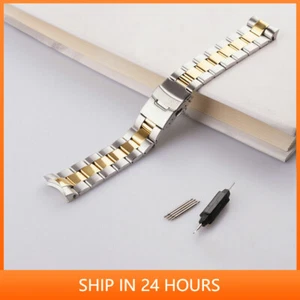 VERSIÓN SUPERIOR 22mm Medio Oro Acero Sólido Extremo Curvo Correa de Reloj Para Seiko SKX 007 - Imagen 1 de 6