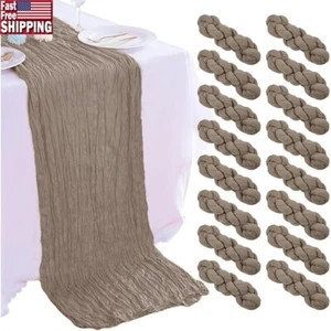 16PCS Cheesecloth Table Runner Rustic Boho Table Decor Weddings Parties Nude New - Picture 1 of 7