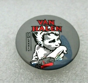 VTG Van Halen Music Group Rock Band Gray 1984 Button Pin New NOS England 1980s - Picture 1 of 3