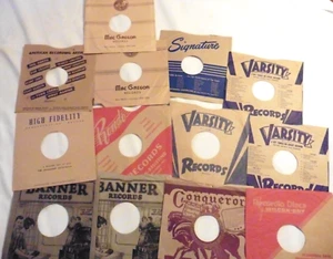 Menge 13 REKORD 78 U/min Hüllen Banner, Conqueror, Varsity, Rondo, Signatur ++ - Bild 1 von 18