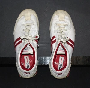 Vintage KEDS Sport Women's Athletic Shoes - White & Red Trim/Stripe - Size 8 US - Picture 1 of 6